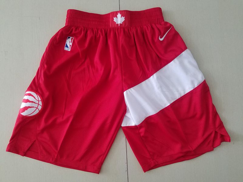 Men 2019 NBA Nike Toronto Raptors red shorts